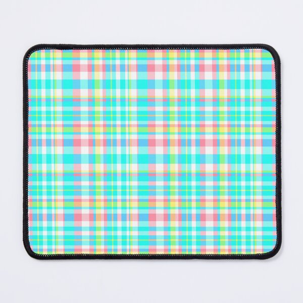 Item preview, Pastel Aqua Blue Pink Yellow Plaid Spring Preppy designed and sold by funnytshirtemp.