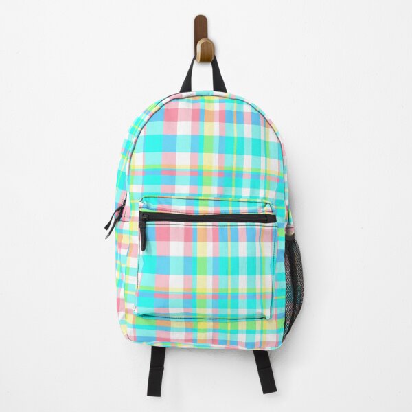 Item preview, Pastel Aqua Blue Pink Yellow Plaid Spring Preppy designed and sold by funnytshirtemp.