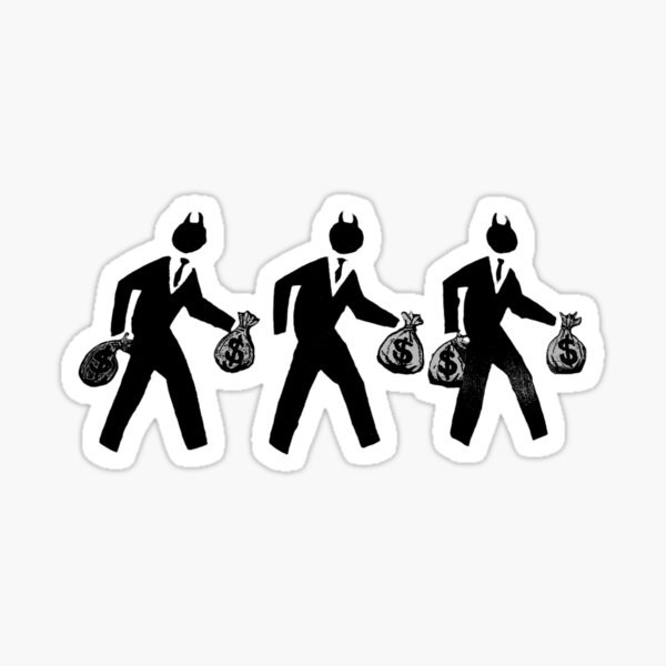 Vista previa del artículo con la obra «Míralo caer | Billy Cuerdas | La codicia de Wall Street», diseñado y vendido por JPStickers.
