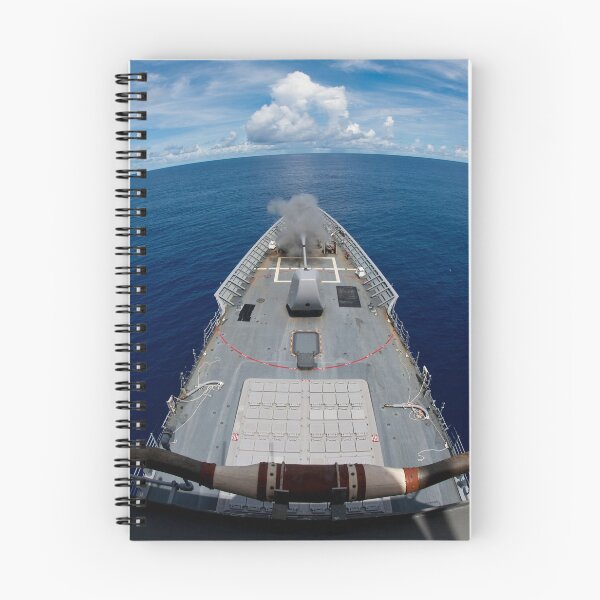 Item preview, USS Cowpens fires its Mk 45 Mod 2 gun. designed and sold by StocktrekImages.