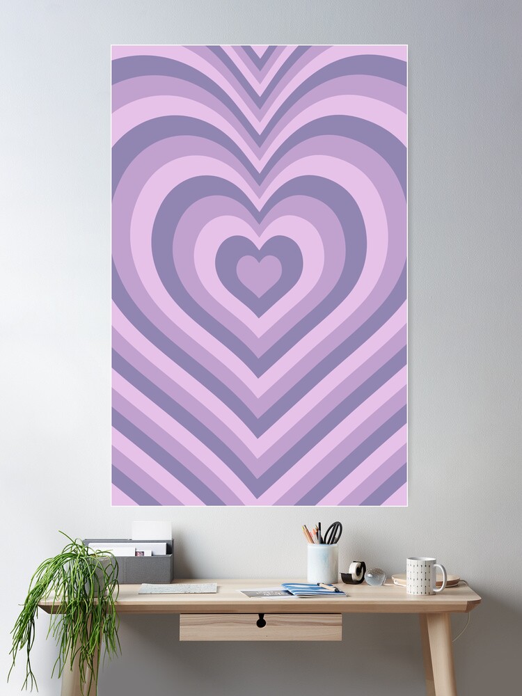 Dark Purple Powerpuff Heart Y2K Aesthetic Pattern Poster for Sale by  cieloarts