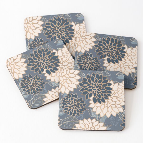Artikelvorschau, Floral Aesthetic in Blue, Ivory and Gold entworfen und verkauft von meggydesigns.