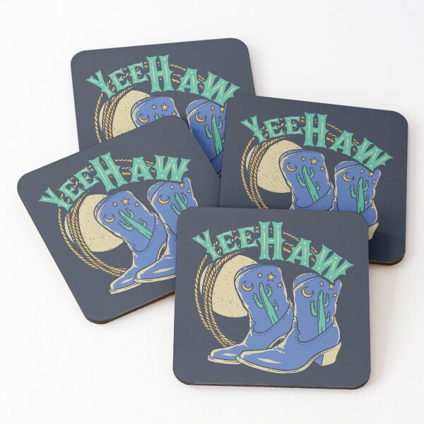 Item preview, YeeHaw - These Boots Were Made for Walking | Blue Cowboy Boots Desert Night Moon designed and sold by Any Color Designs.