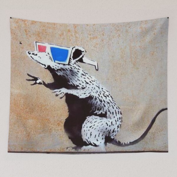 Item preview, Banksy, Rat With 3D Glasses – Graffiti Street Art designed and sold by IMPHives.