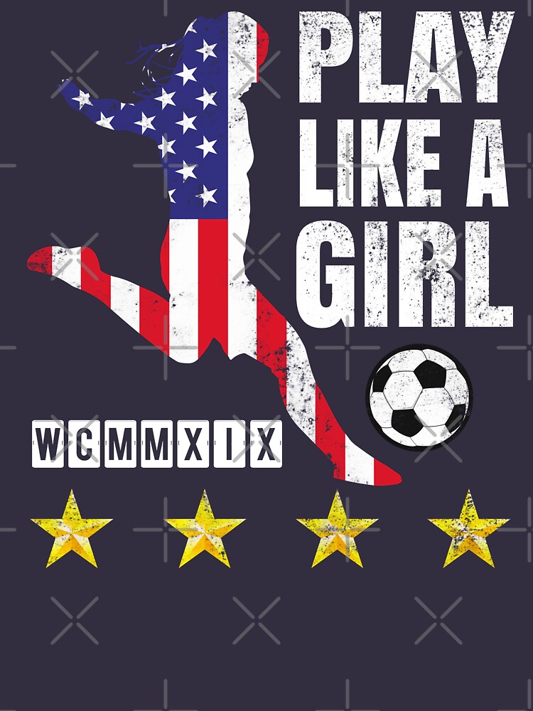 MetroMissileDesigns Play Like A Girl Shirt - USA Women's Soccer Tee - Women's National Team T-Shirt - World Cup Tee - Championship Shirt - Soccer T-Shirt - Play