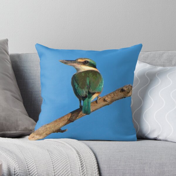 Sacred Kingfisher Throw Pillow