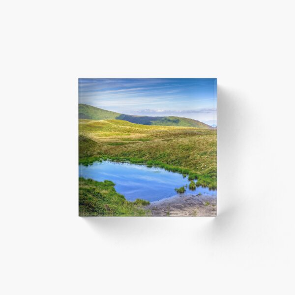 swamp on hill side in mountains Acrylic Block