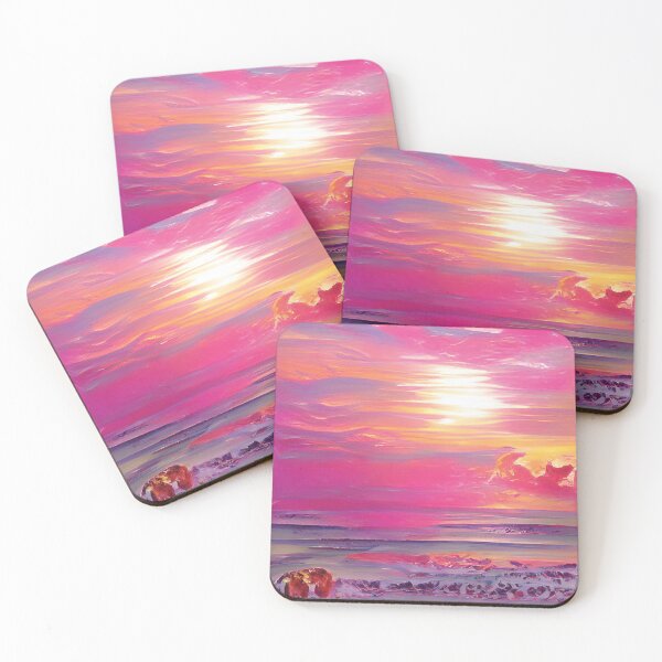 Item preview, Abstract Waves on Pink Sunset designed and sold by Unaiza Khalid.