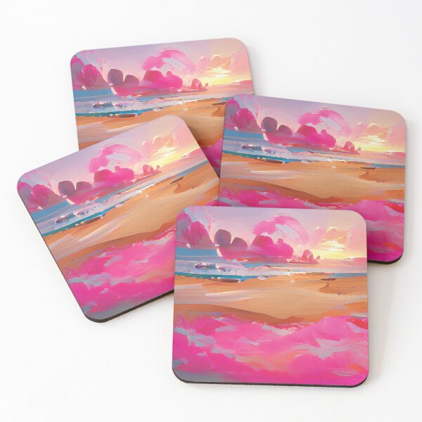Item preview, Seaside Abstract Pink Painting designed and sold by Unaiza Khalid.
