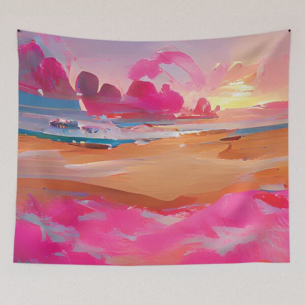 Item preview, Seaside Abstract Pink Painting designed and sold by Unaiza Khalid.
