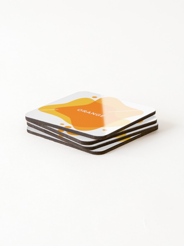 Thumbnail 4 of 5, Coasters (Set of 4), Abstract orange designed and sold by ReydaDesign.