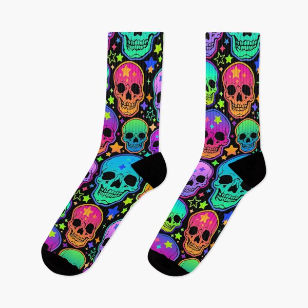 Item preview, Psychedelic rainbow skulls designed and sold by ArtByPokey.