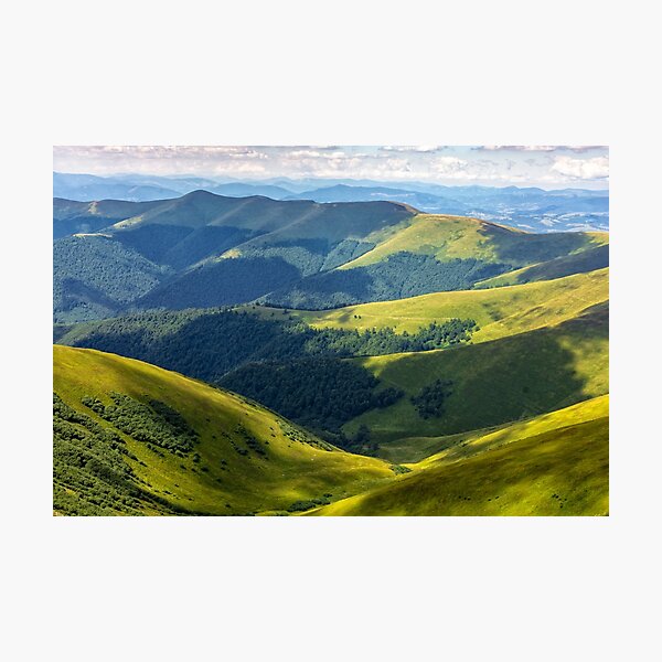 valley between green hills in summer Photographic Print