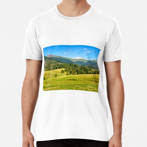spruce forest on mountain meadow Premium T-Shirt