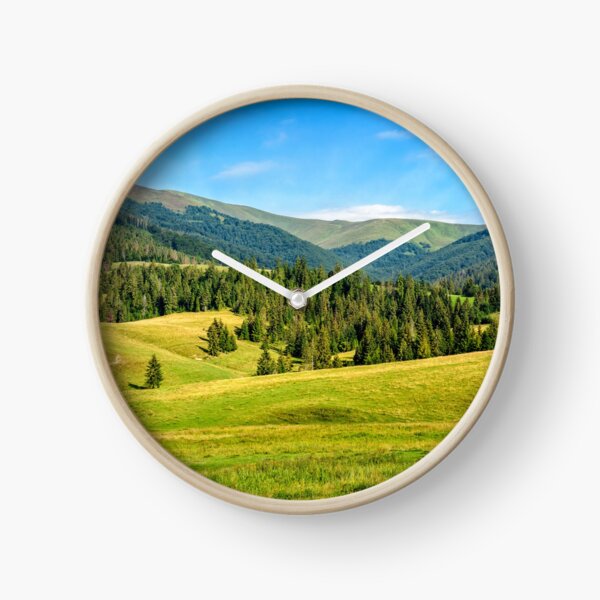 spruce forest on mountain meadow Clock