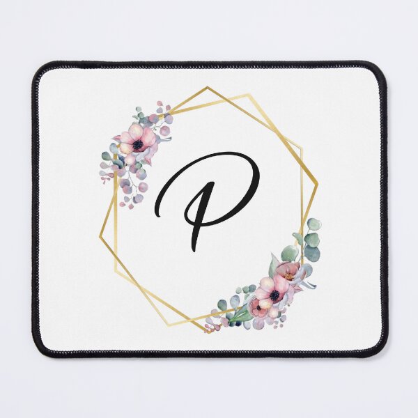 Item preview, Monogram Letter P | Lilac Flowers with Golden Edges designed and sold by JustSeasons.