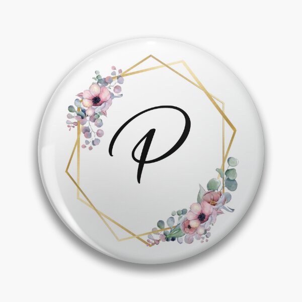 Item preview, Monogram Letter P | Lilac Flowers with Golden Edges designed and sold by JustSeasons.