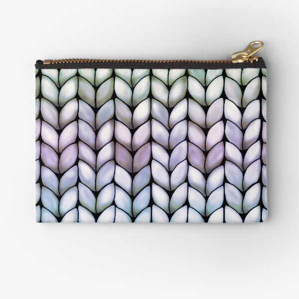Chunky Lavender Forest Knit Zipper Pouch