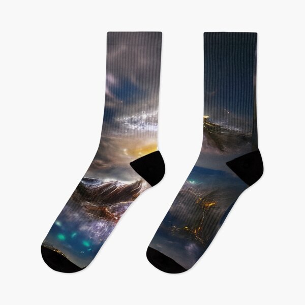 Item preview, AI Generated Art, Galaxy Above Mountains Fantasy  designed and sold by ACC .