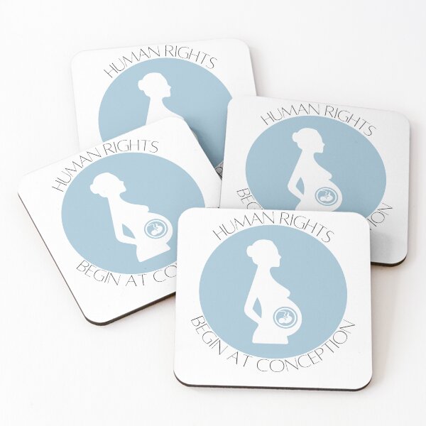 Item preview, Blue Pregnant Woman Baby Human Rights Begin at Conception designed and sold by NonPCTruths.