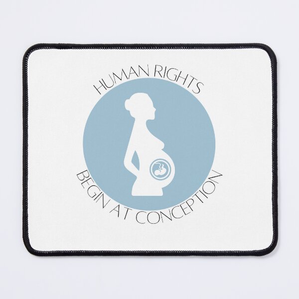 Item preview, Blue Pregnant Woman Baby Human Rights Begin at Conception designed and sold by NonPCTruths.