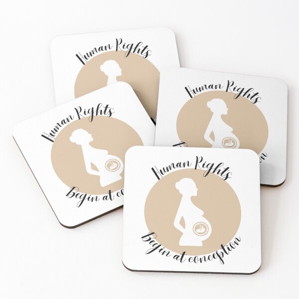 Item preview, Copy of Pink Pregnant Woman Baby Human Rights Begin at Conception designed and sold by NonPCTruths.