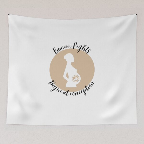 Item preview, Copy of Pink Pregnant Woman Baby Human Rights Begin at Conception designed and sold by NonPCTruths.