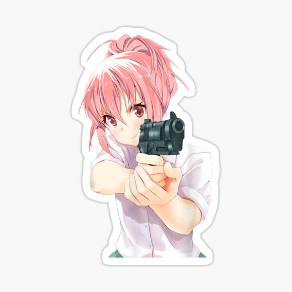 Anime Girl With Gun Sticker For Sale By Governmentloc Redbubble