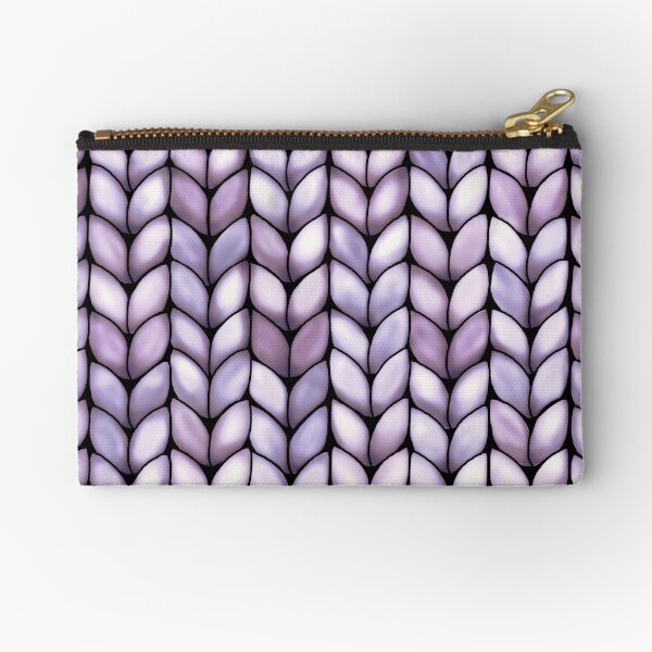 Chunky Lilac Knit Zipper Pouch