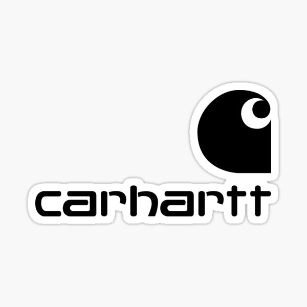 2 x Carhartt Logo Decal Stickers in White Gloss 10cm x 10cm 