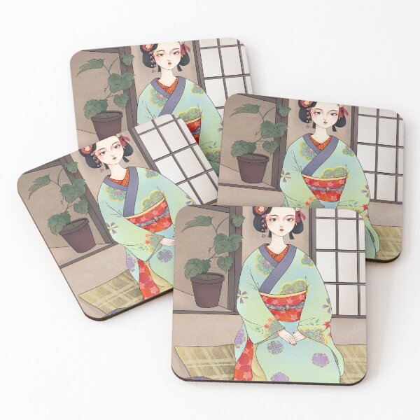 Item preview, kimono art, Japanese girl art, Japanese ink art, Traditional Japanese Art, Japanese retro, graceful women, Chinese Traditional Digital Art, vintage retro Aesthetics. designed and sold by MsLuciaStore.