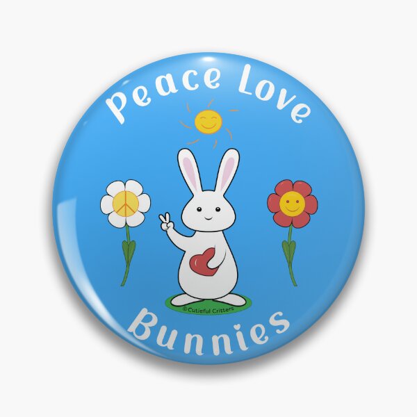 Item preview, Peace Love Bunnies - white designed and sold by Cutieful Critters.
