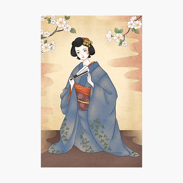 Kimono Art Japanese Girl Art Japanese Ink Art Traditional Japanese Art Chinese Ink Art 5944