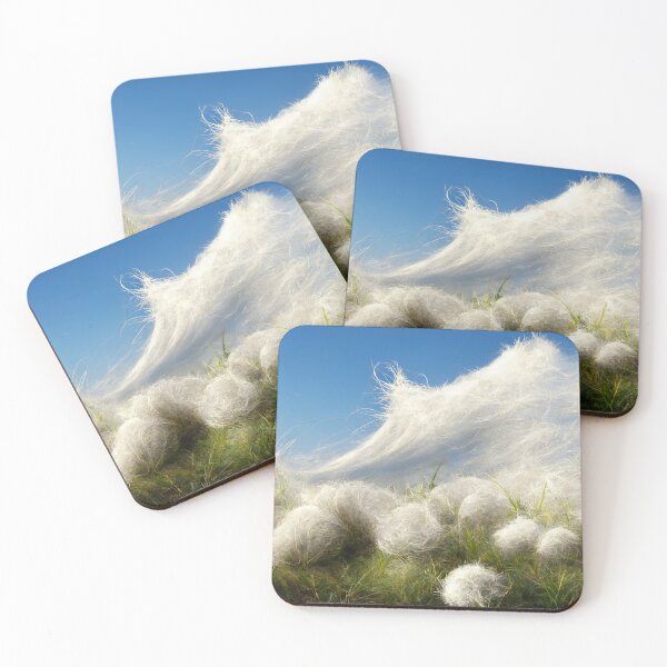 Item preview, cotton balls on a windy field designed and sold by Mike Kiev art.