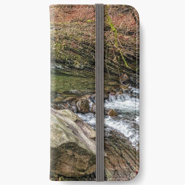 forest river with stones and moss iPhone Wallet