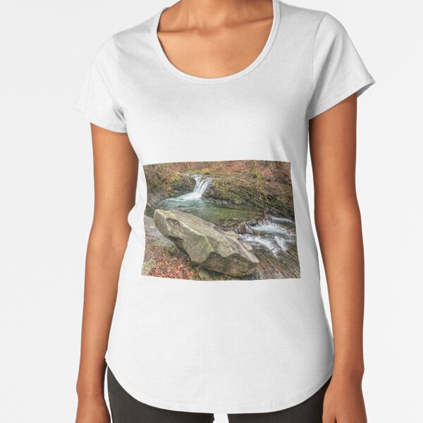 forest river with stones and moss Premium Scoop T-Shirt