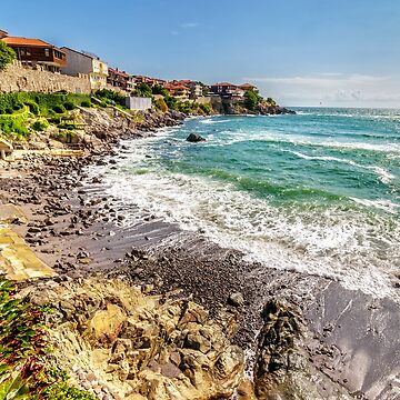 Artwork thumbnail, morning waves near the city beach by mike-pellinni