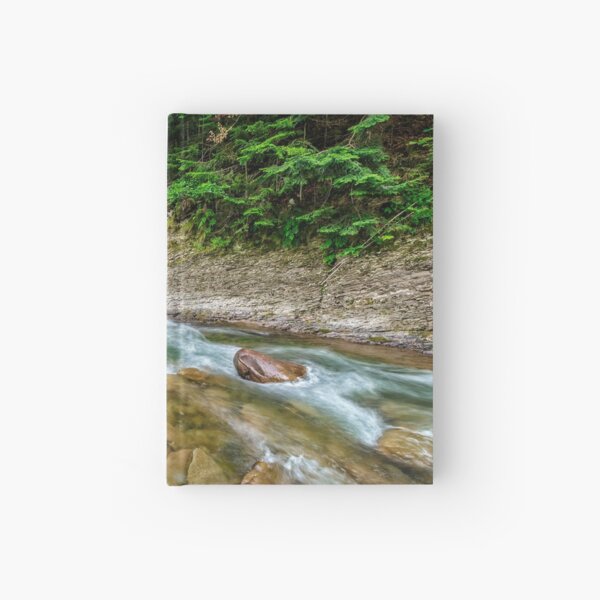 river with stones on shores anmong the forest Hardcover Journal