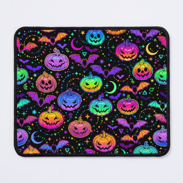 Item preview, Psychedelic rainbow pumpkins and bats designed and sold by ArtByPokey.
