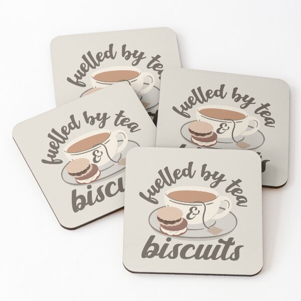Item preview, Dark Font Fuelled By Tea And Biscuits Fun Slogan designed and sold by TrulyEpoque.