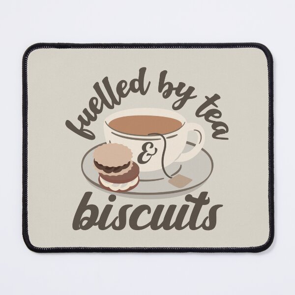 Item preview, Dark Font Fuelled By Tea And Biscuits Fun Slogan designed and sold by TrulyEpoque.