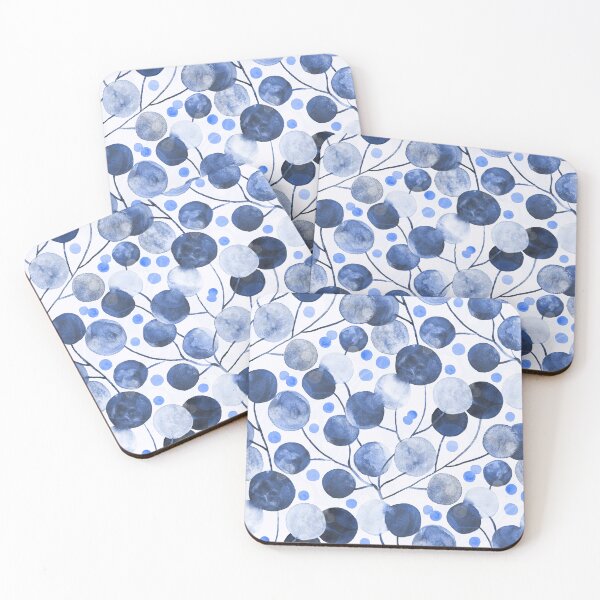 Item preview, Abstract Pompom Weeds - Navy, Violet designed and sold by TigaTiga.