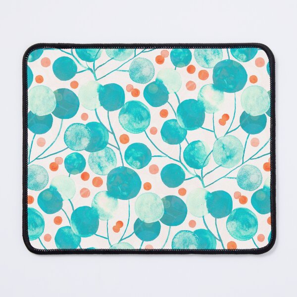 Item preview, Abstract Pompom Weeds - Turquoise, Peach designed and sold by TigaTiga.