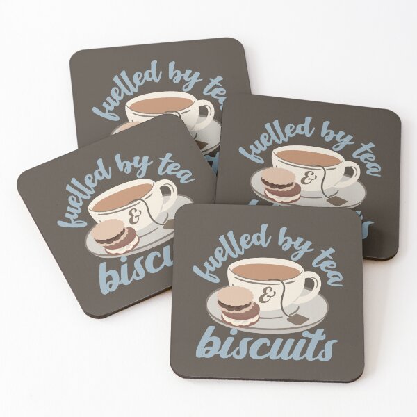 Item preview, Pastel Blue Fuelled By Tea And Biscuits Fun Slogan designed and sold by TrulyEpoque.