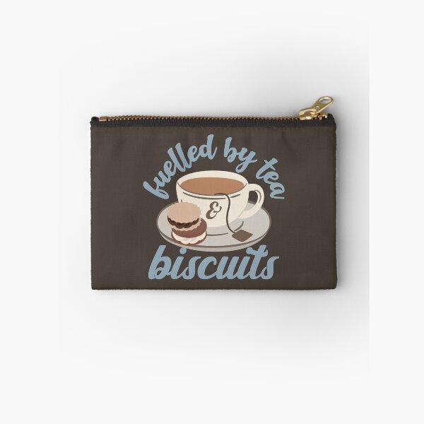 Item preview, Pastel Blue Fuelled By Tea And Biscuits Fun Slogan designed and sold by TrulyEpoque.