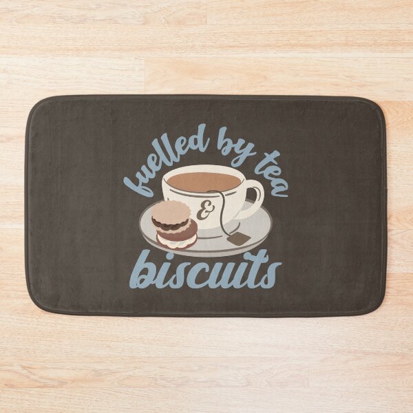 Item preview, Pastel Blue Fuelled By Tea And Biscuits Fun Slogan designed and sold by TrulyEpoque.