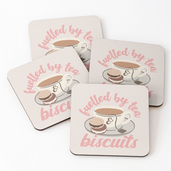 Item preview, Pastel Pink Fuelled By Tea And Biscuits Fun Slogan designed and sold by TrulyEpoque.