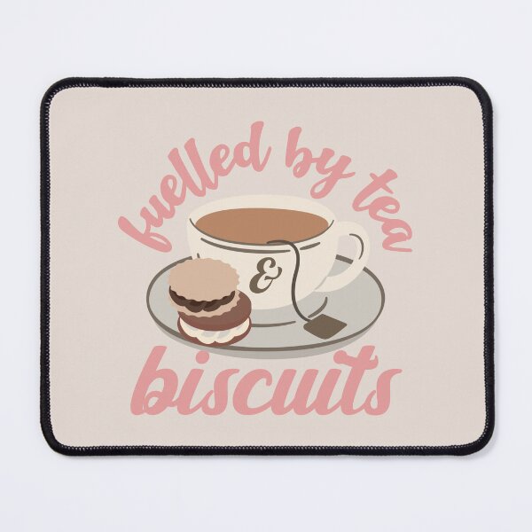 Item preview, Pastel Pink Fuelled By Tea And Biscuits Fun Slogan designed and sold by TrulyEpoque.