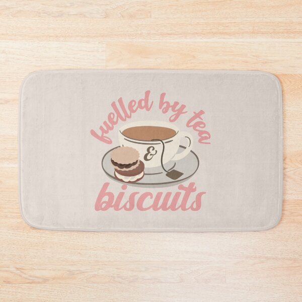 Item preview, Pastel Pink Fuelled By Tea And Biscuits Fun Slogan designed and sold by TrulyEpoque.