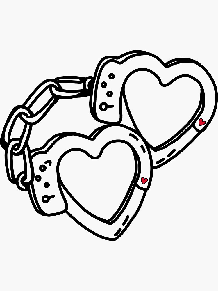 "heart handcuffs" Sticker for Sale by shivvvv Redbubble